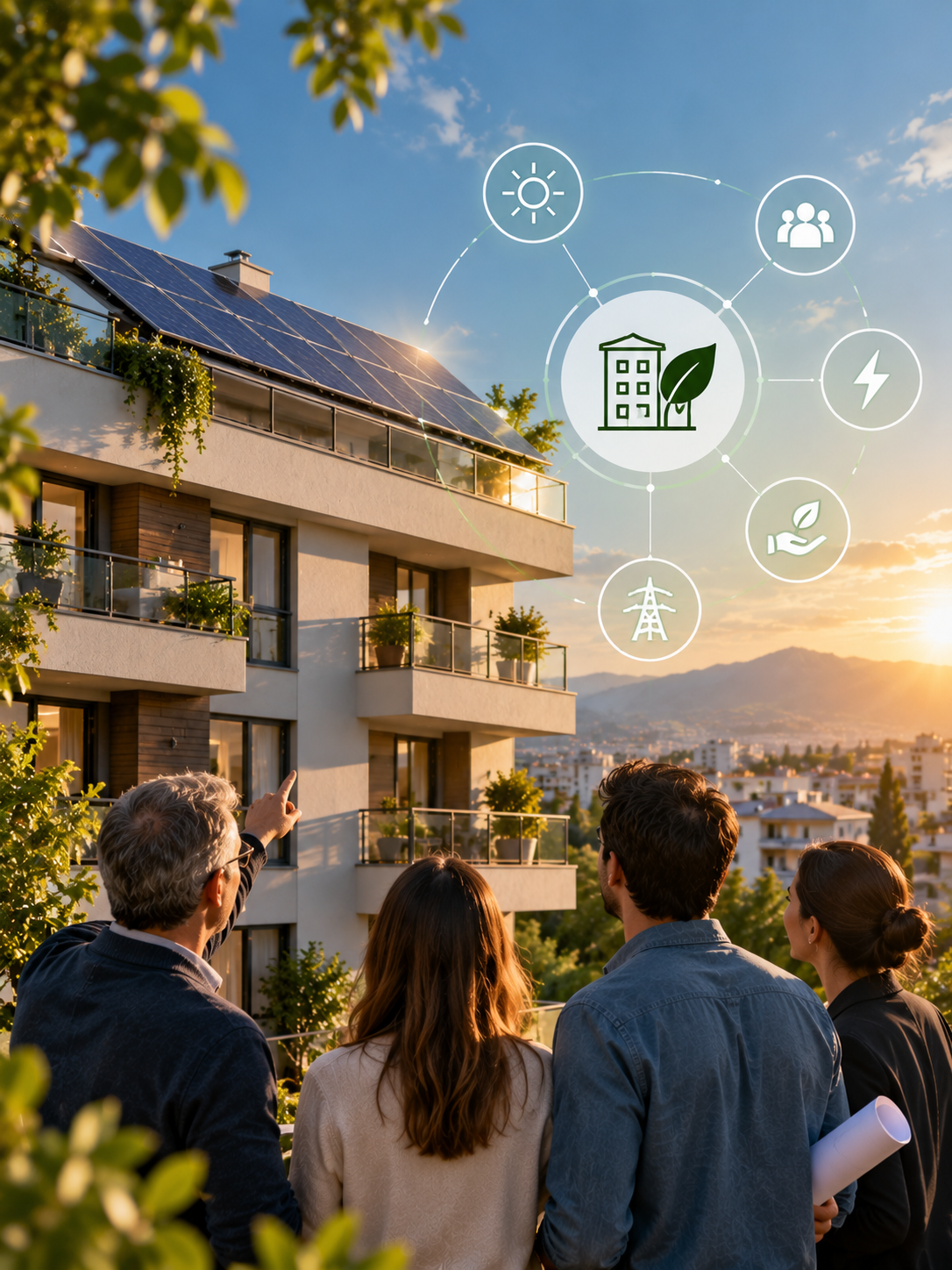Installazione di pannelli fotovoltaici sul lastrico solare di un edificio